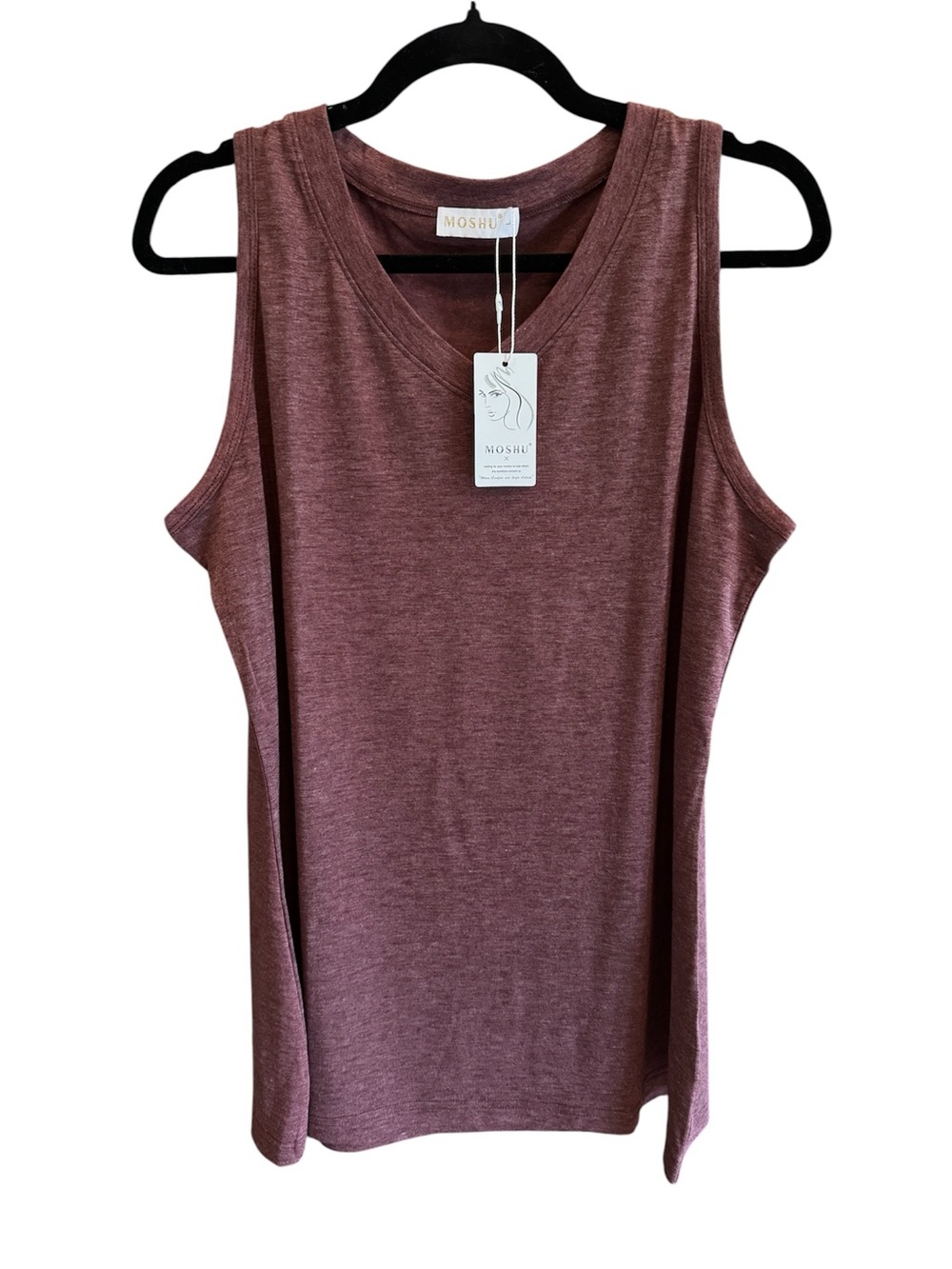 Sleeveless V-Neck Tank Top in Mauve
